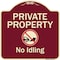 Signmission Designer Series-Private Property No Idling With Graphic, 18" H, BU-1818-9775 A-DES-BU-1818-9775 - alternate 1